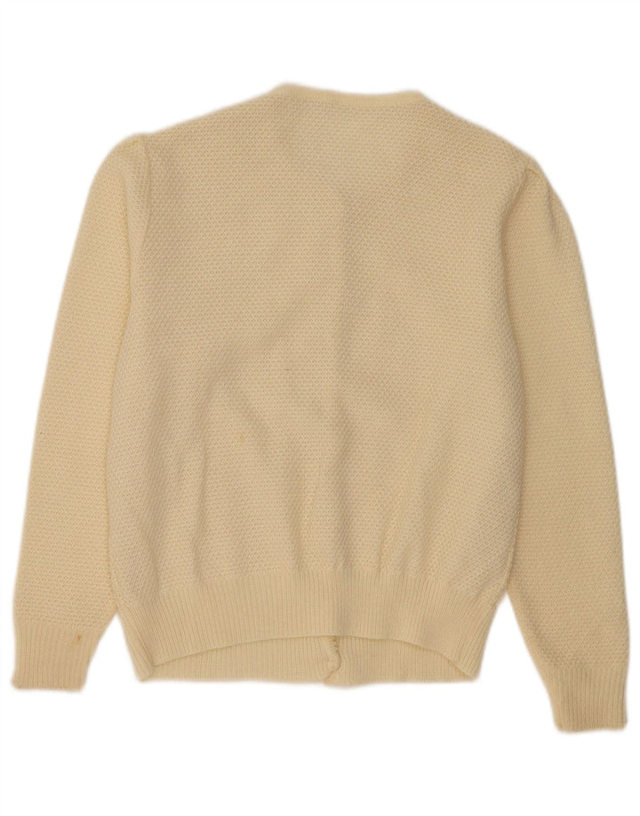 Pulover Cardigan Vintage pentru Damă UK 14 Medium Bej