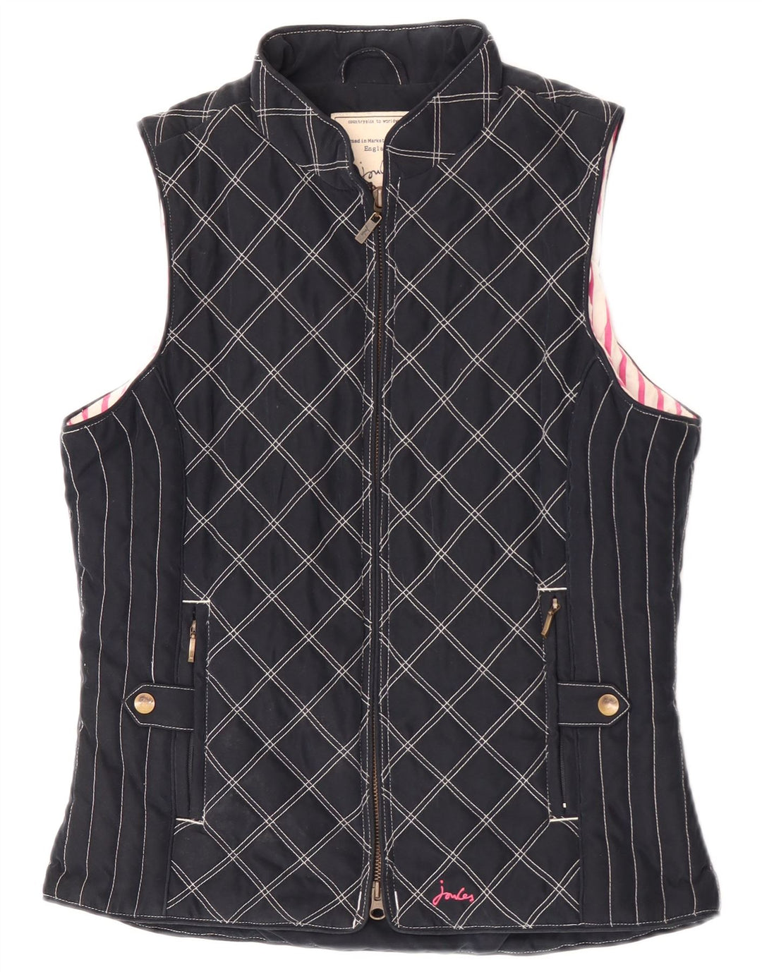 Gilet căptușit pentru femei Joules UK 10 Small Bluemarin Argyle/Diamond Poliester