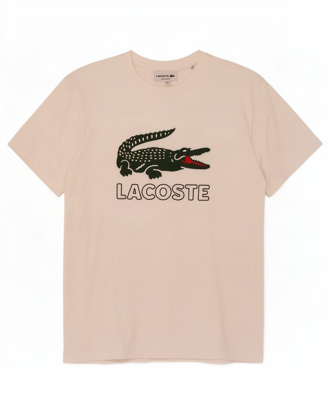 Tricou grafic Lacoste pentru bărbați, cu croiala obișnuită, Mărimea 3 Mic, Alb