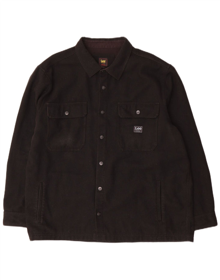 Cămașă pentru bărbați Lee Cămașă de flanel 2XL Lână neagră