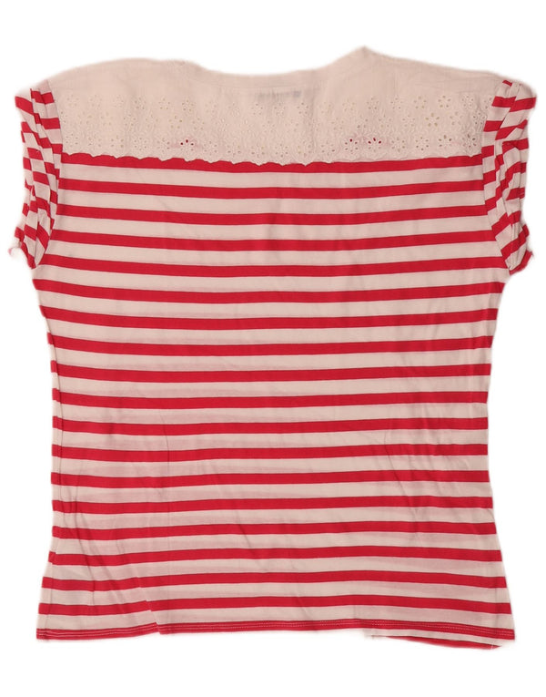 Tricou pentru femei Liu Jo Top UK 14 Medium Pink Striped Bumbac
