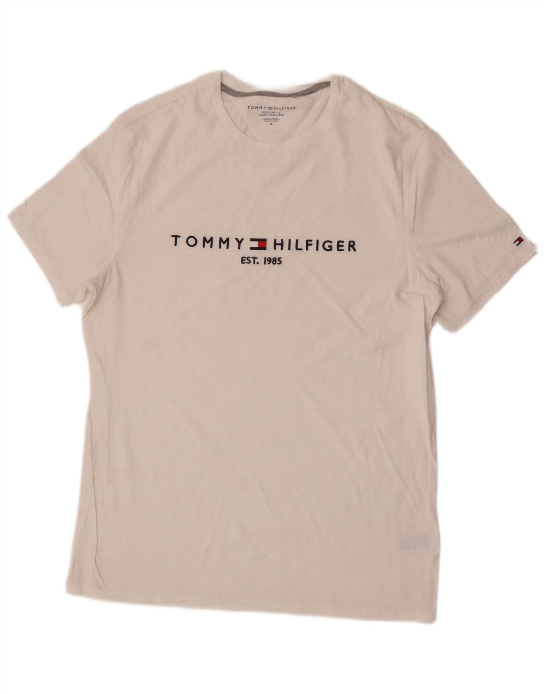 Tricou Tommy Hilfiger pentru bărbați, cu croiala obișnuită, top din bumbac alb mediu