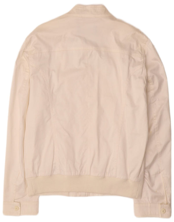 ICEBERG Bomber Jacket pentru bărbați UK 44 2XL Bumbac alb