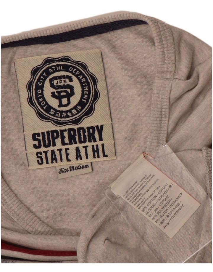 Pulover cu grafic Superdry pentru femei UK 12 Medium Gri Colorblock