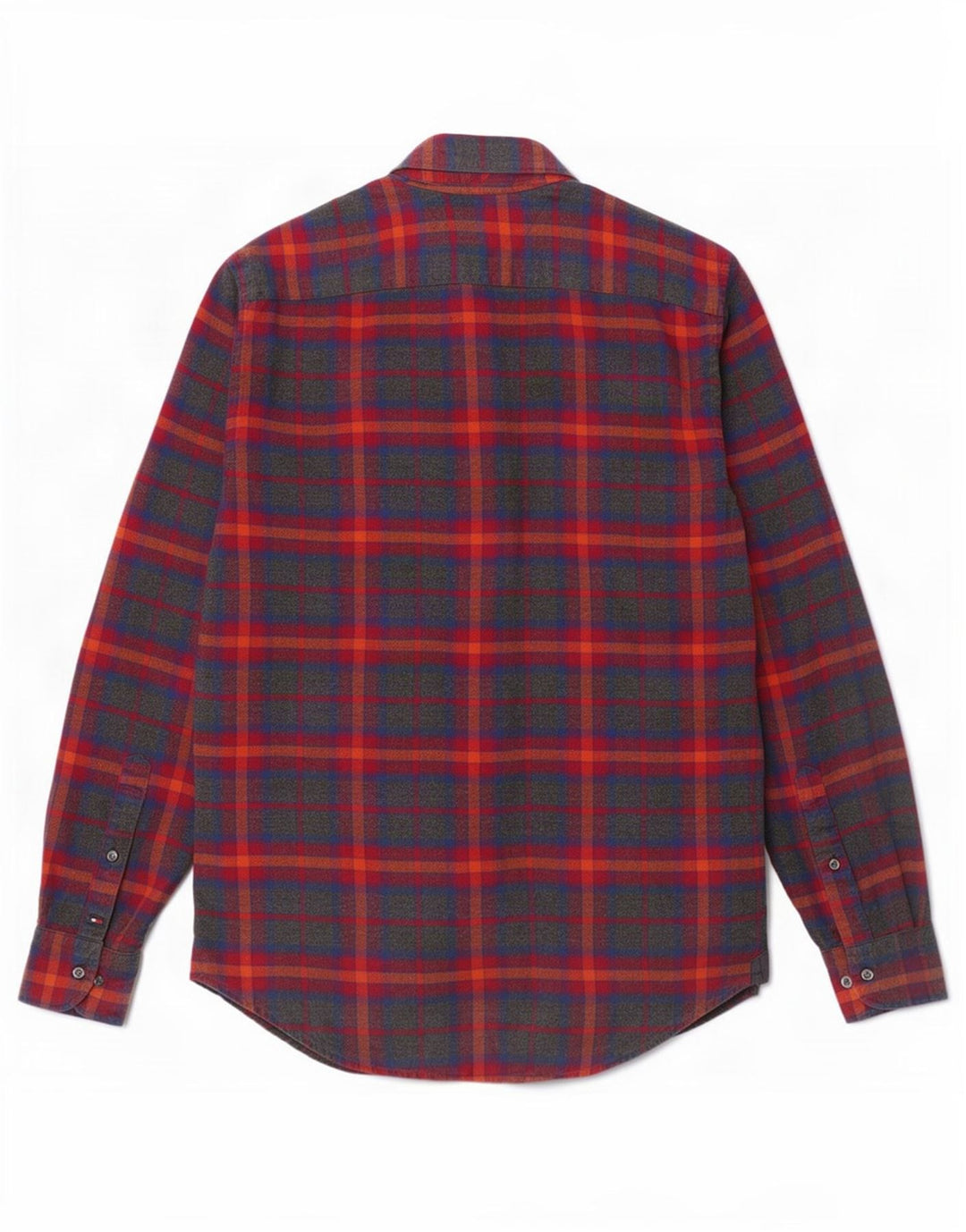 Cămașă de flanel pentru bărbați Tommy Hilfiger, bumbac cu carouri roșii medii