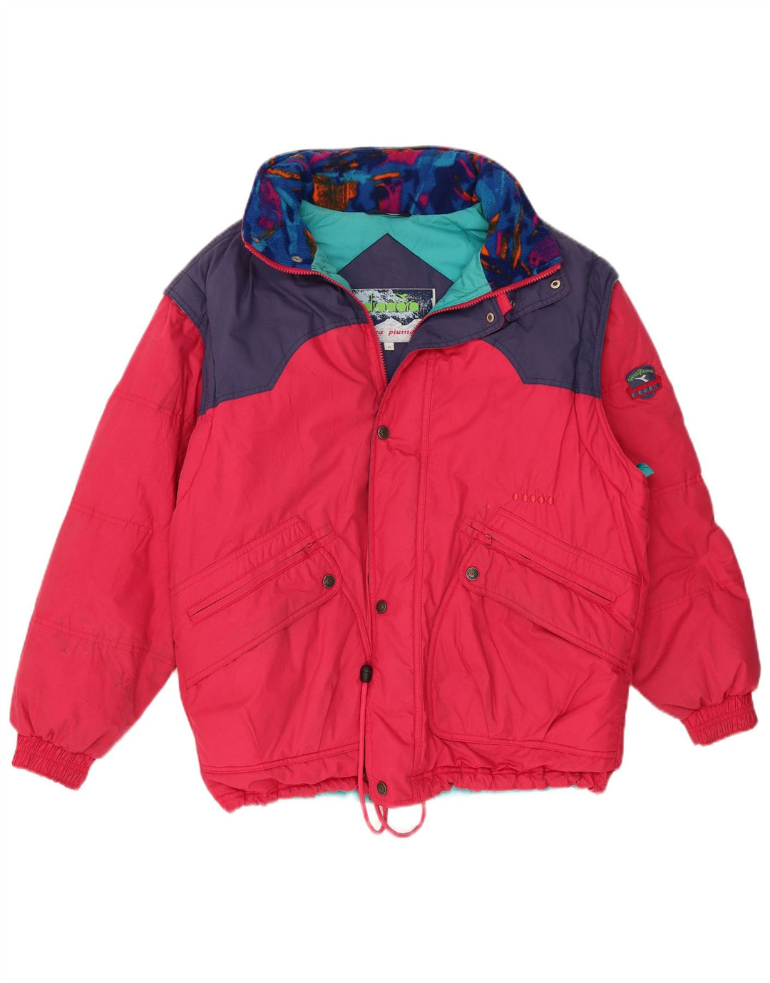 Jachetă de schi Diadora pentru bărbați UK 38 Medium Pink Colorblock Poliester