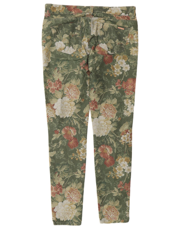 Pantaloni jegging dama Zara EU 38 Mici L28 L30 Verde Floral