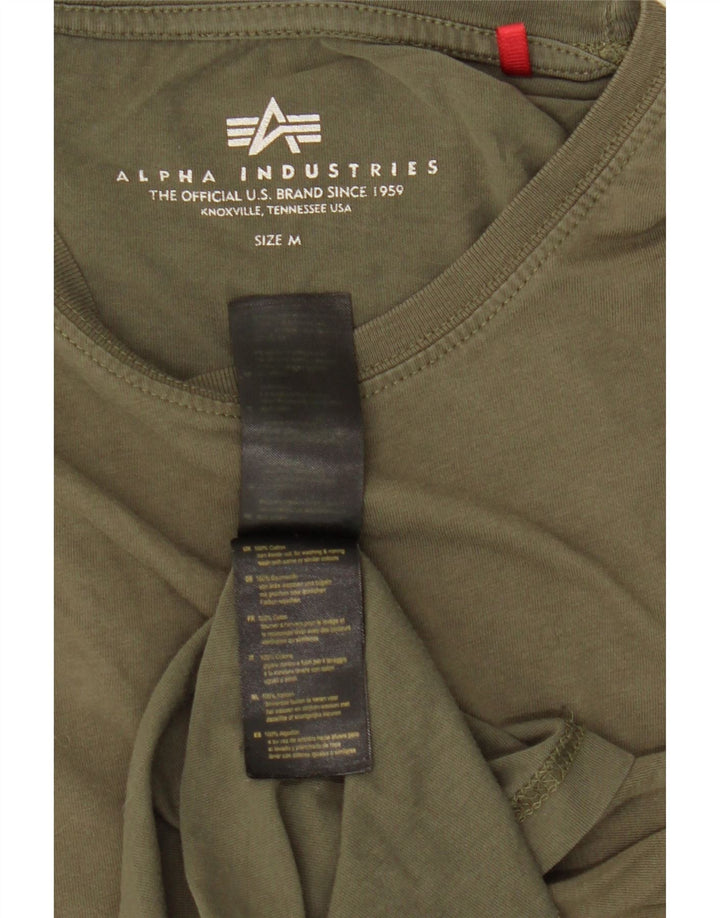 Tricou pentru bărbați Alpha Industries Top Mediu Kaki Bumbac