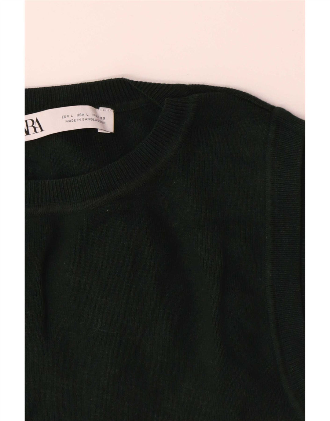Top Vest Crop pentru Damă Zara UK 14 Large Negru