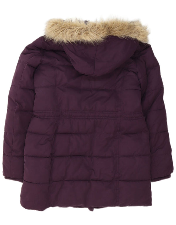 Palton căptușit cu glugă pentru femei Fat Face UK 12 bumbac violet mediu