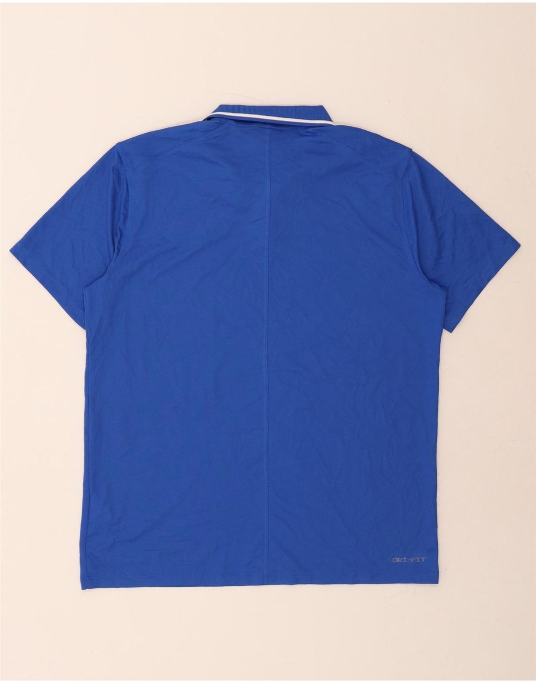 NIKE Mens Dri Fit Polo Shirt Large Blue Polyester Vintage Nike and Second-Hand Nike from Messina Hembry 