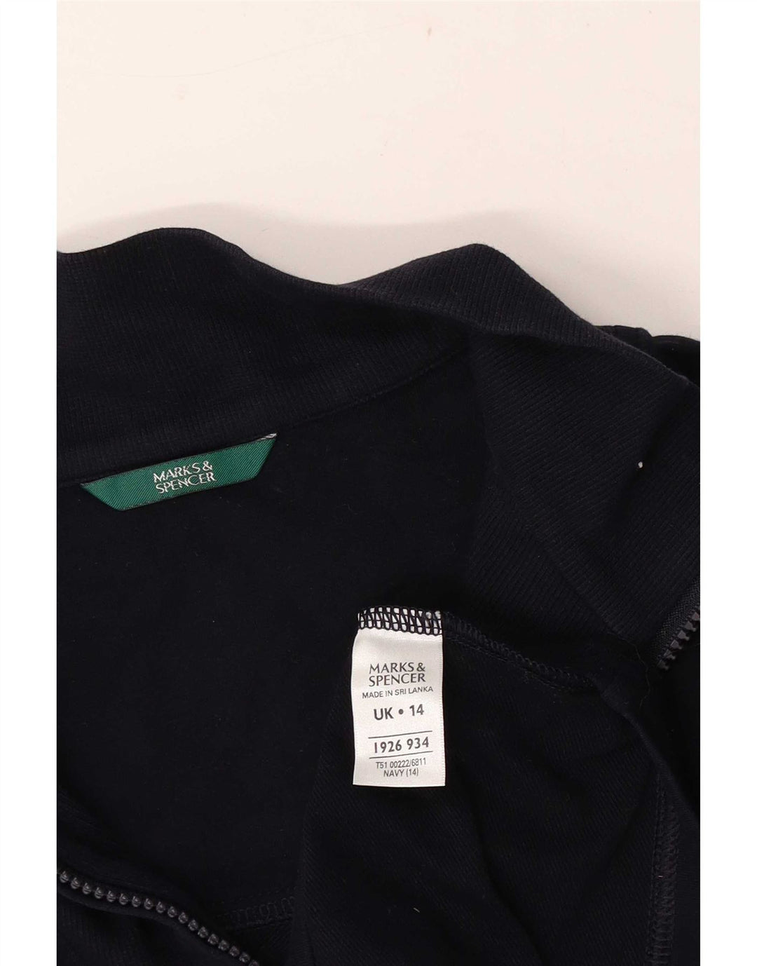 Pulover pentru femei Marks & Spencer, cu fermoar, cu gât, UK 14 Medium Bleumarin