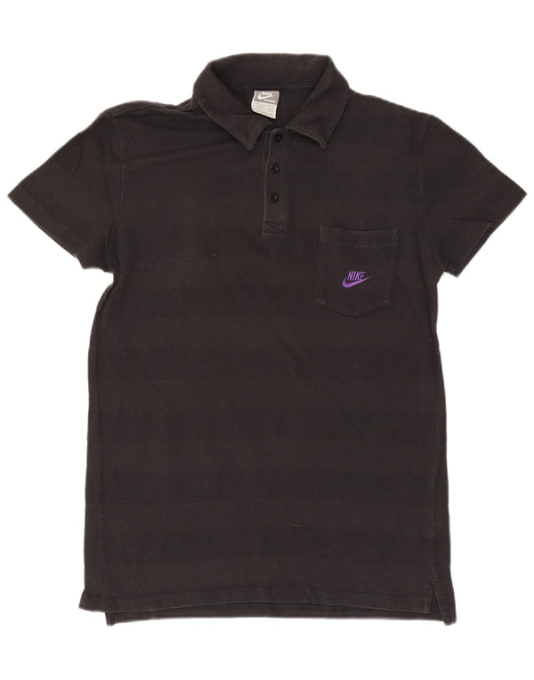 Tricou polo grafic pentru bărbați NIKE UK 39/41 bumbac cu dungi negre medii