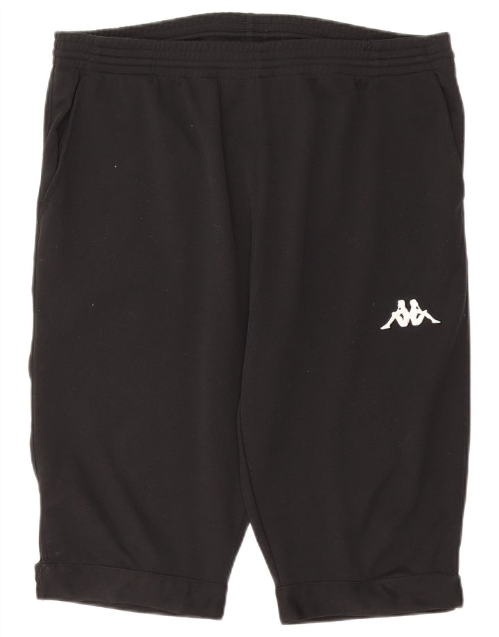 KAPPA Womens Sport Shorts UK 20 2XL  Black Polyester