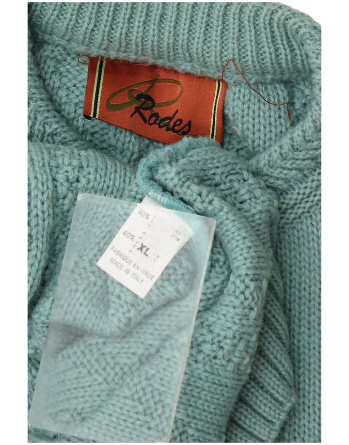 Pulover Rodes pentru bărbați cu gât roșu, XL, lână verde