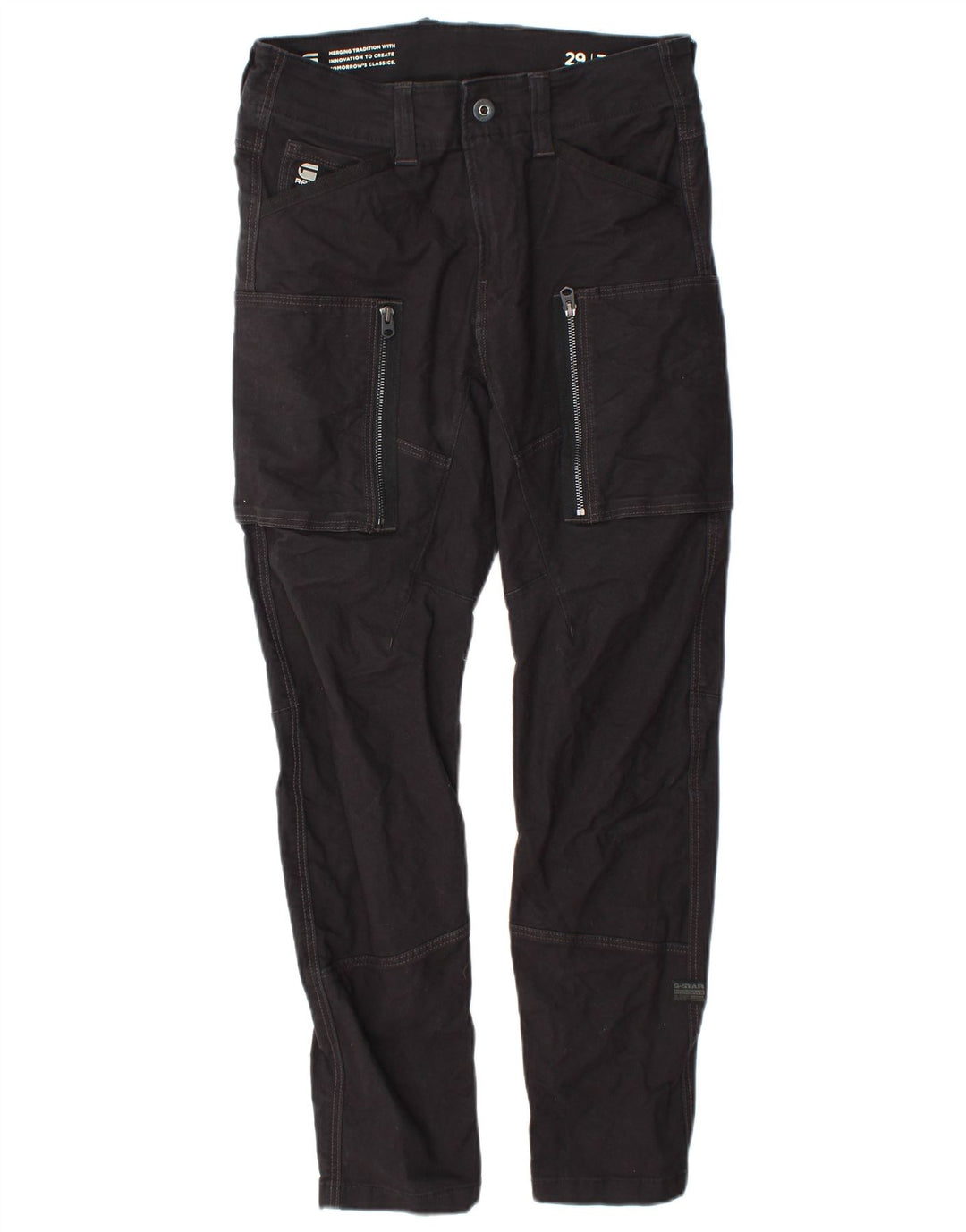 Pantaloni cargo subțiri pentru bărbați G-Star W29 L32 bumbac negru