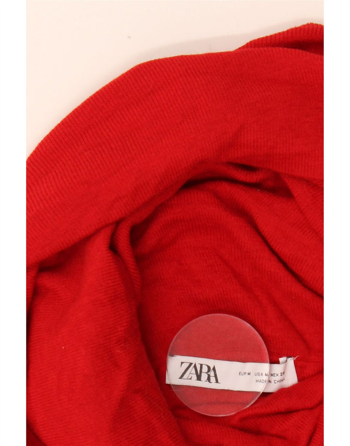 Pulover de damă ZARA cu gât rulat, roșu mediu, UK 12