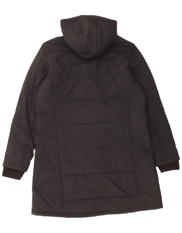 JACK WOLFSKIN Palton căptușit cu glugă pentru femei Marea Britanie 22/24 2XL Negru Poliester