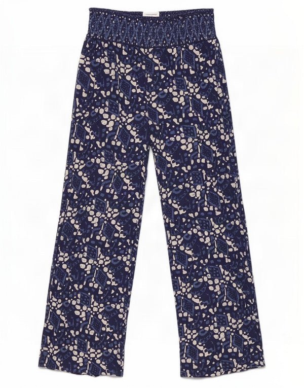 Pantaloni casual pentru femei, cu model abstract, Fat Face UK 14 Medium W30 L27 Blue