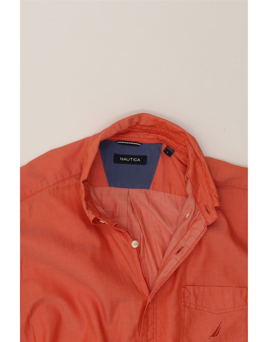NAUTICA Mens Short Sleeve Shirt Large Red Cotton Vintage Nautica and Second-Hand Nautica from Messina Hembry 