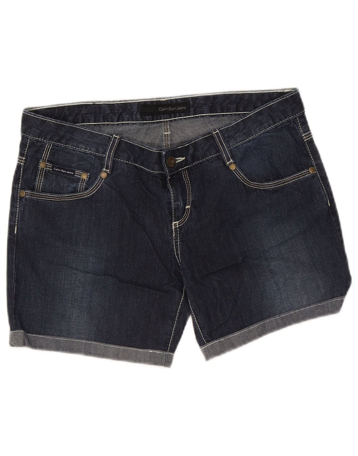 Pantaloni scurți de blugi Calvin Klein pentru femei W31, bumbac bleumarin mediu