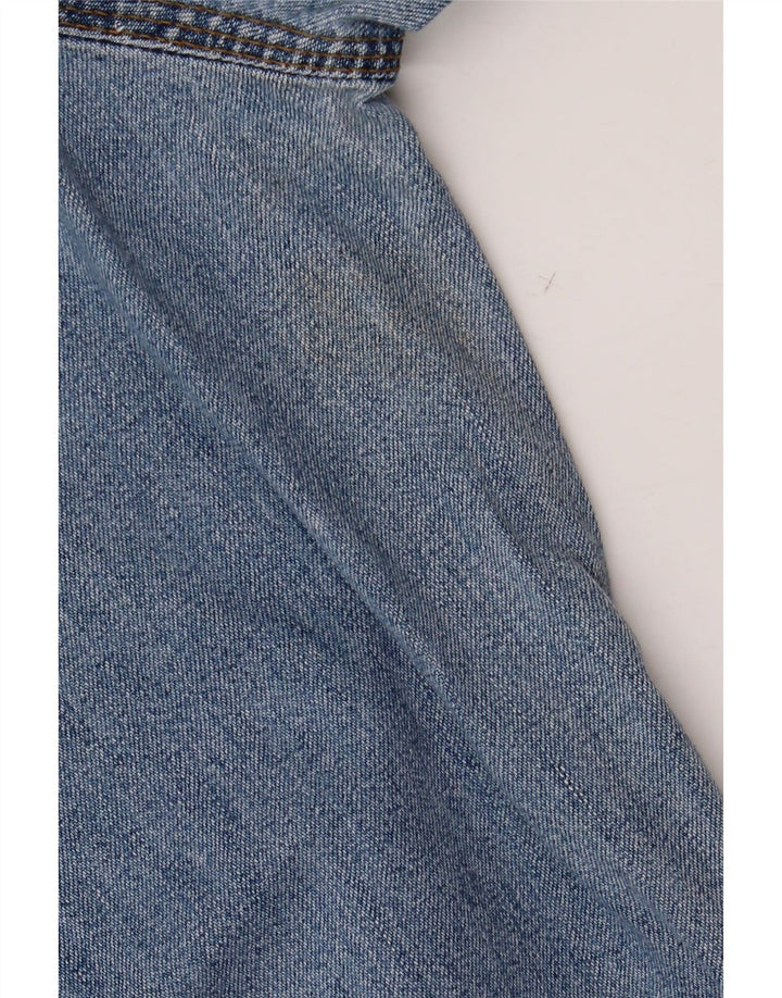 Salopete de maternitate vintage pentru femei, blugi mari W40 L30 bumbac albastru