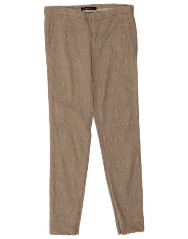 Pantaloni chino slim pentru femei Zara Mediu L30 L28 Bej Floral