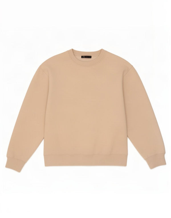 Pulover supradimensionat pentru femei Zara UK 16, mare, bej, bumbac