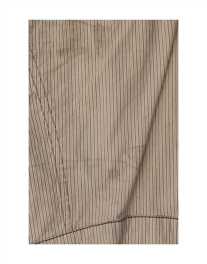 Jachetă Bomber Crop pentru Damă Gas UK 10, Bumbac cu dungi mici, bej