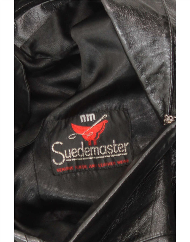 Suedemaster Jachetă din piele cu mâneci 3/4 pentru femei UK 12 Medium Black