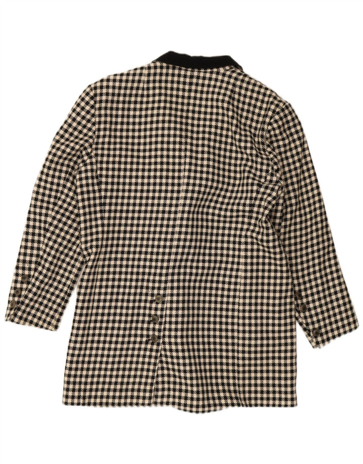 Palton dublu cu piept dublu, vintage, pentru femei, EU 36, picior de găin negru mic