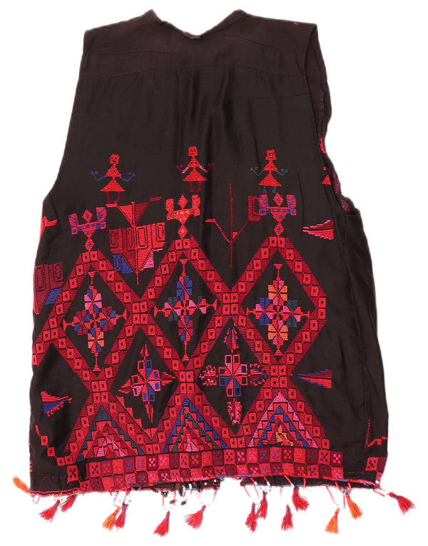Vestă vintage pentru femei UK 14 Medium Multicolor Geometric Aztec
