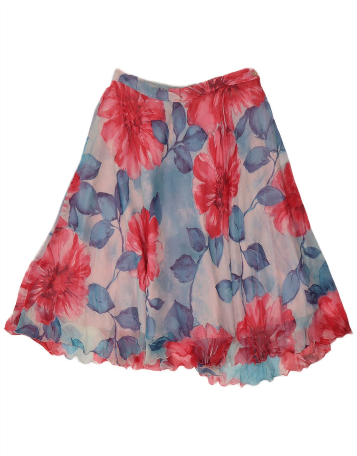 Fustă A-Line pentru Damă Vintage W30 Albastru Mediu Floral
