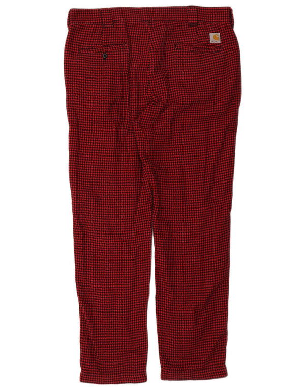 Pantaloni chino drepți pentru bărbați Carhartt XL W40 L32 bumbac roșu picior de hâine