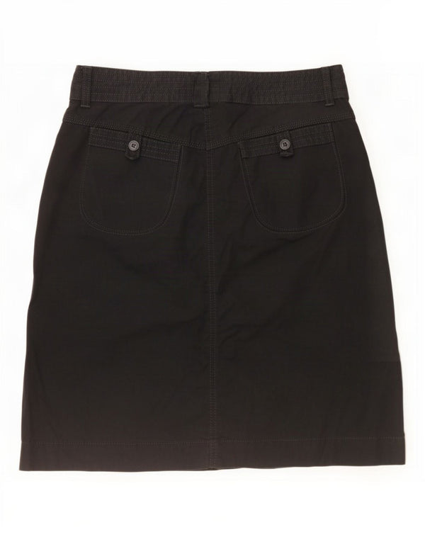 Fusta dreaptă pentru femei Marks & Spencer UK 14 mare W34 bumbac negru