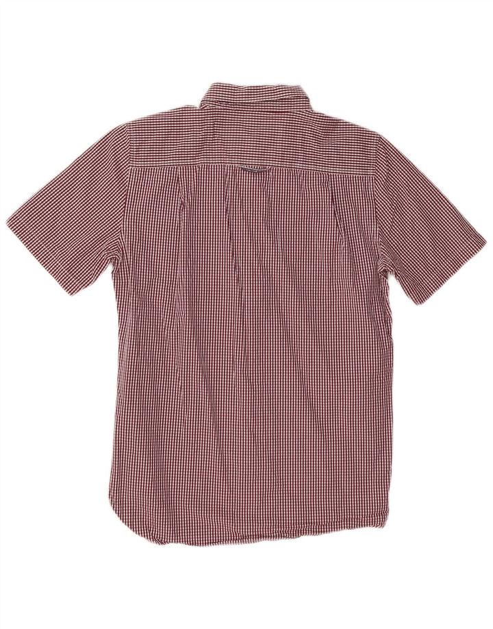 Cămașă cu mânecă scurtă pentru bărbați Superdry, bumbac vichy burgundy mediu