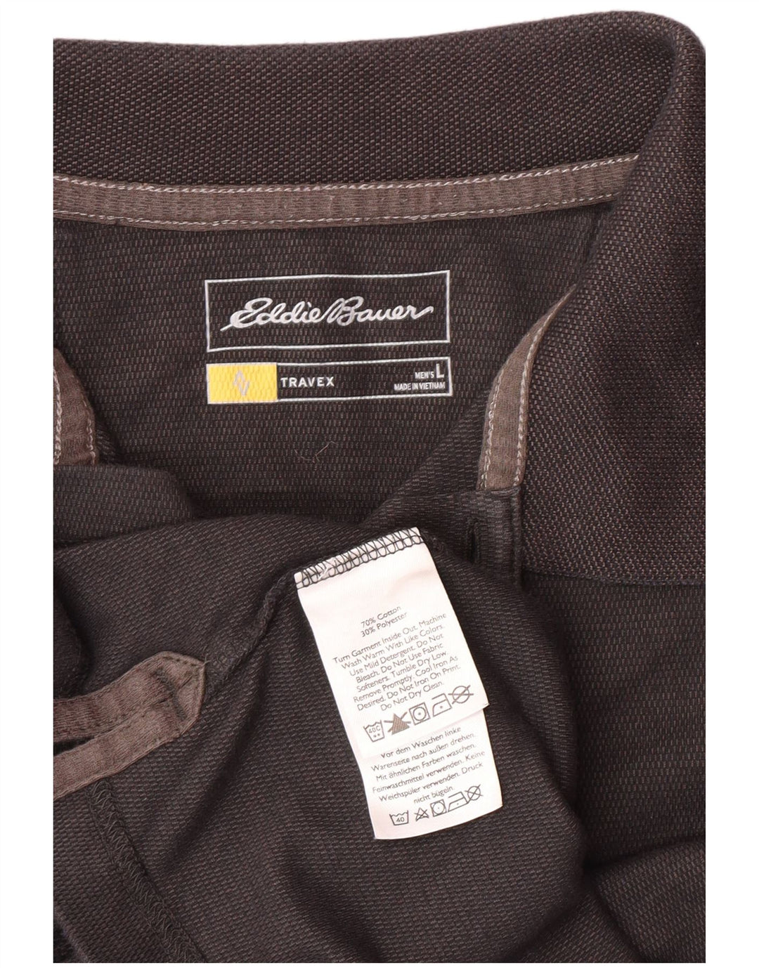 EDDIE BAUER Tricou polo pentru bărbați, bumbac gri mare