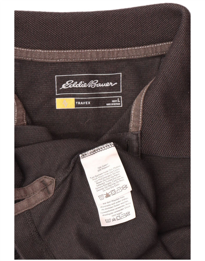 EDDIE BAUER Tricou polo pentru bărbați, bumbac gri mare