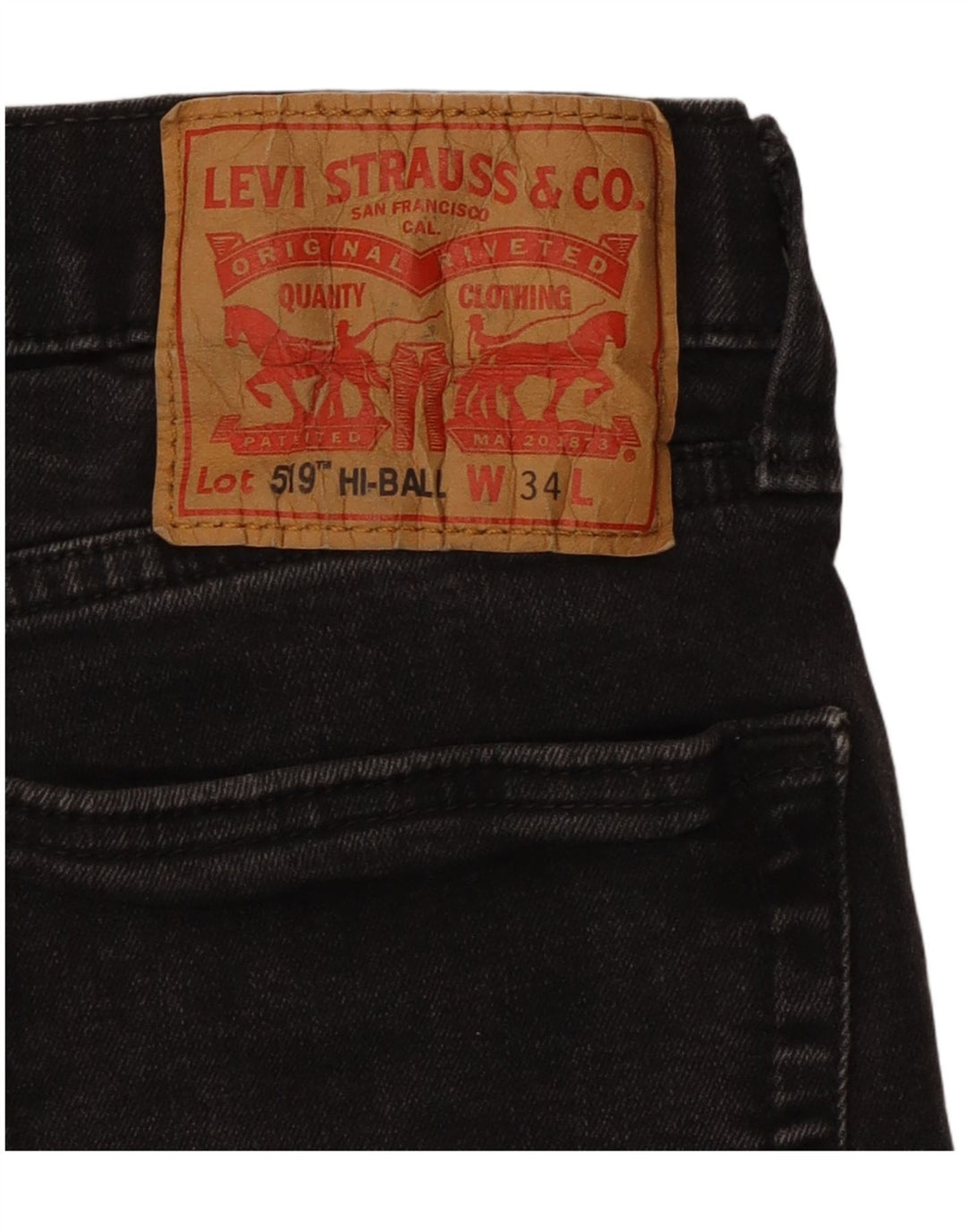 Jeans skinny 519 Hi-Ball pentru bărbați LEVI'S W34 L28 bumbac negru
