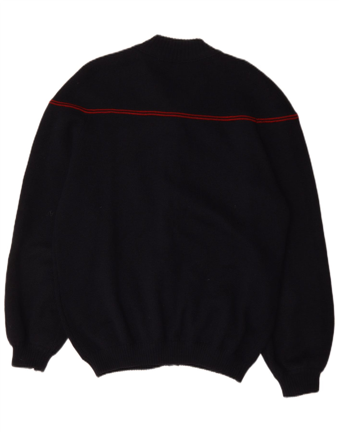 Cardigan Vintage pentru bărbați cu fermoar complet, mare, bleumarin, cu dungi