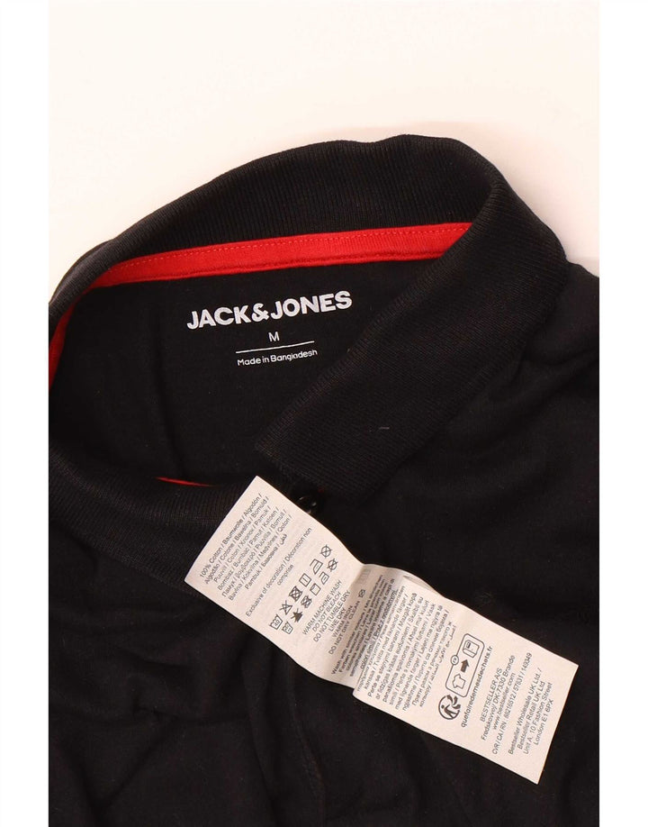 Tricou polo Jack & Jones pentru bărbați, bumbac mediu negru