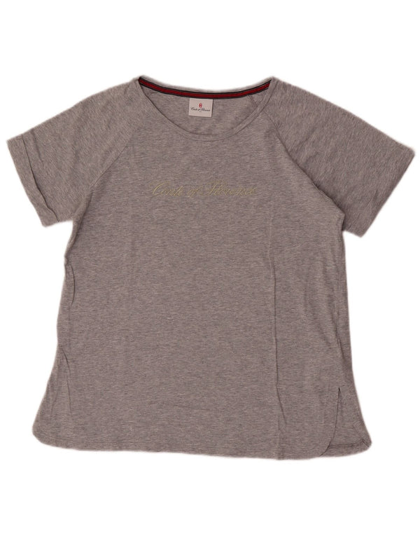 Tricou grafic Conte of Florence pentru femei Top UK 16 mare bumbac gri
