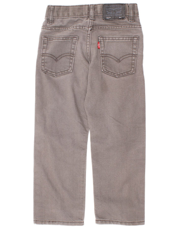 Levi's Boys 511 Distressed Slim Jeans 4-5 ani W22 L18 bumbac gri