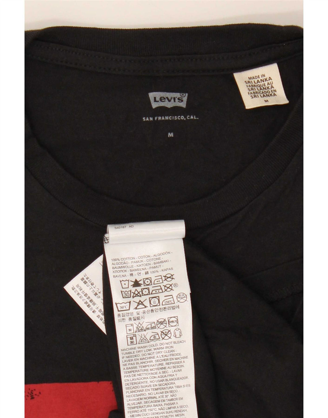 Tricou grafic pentru bărbați Levi's Top mediu negru bumbac
