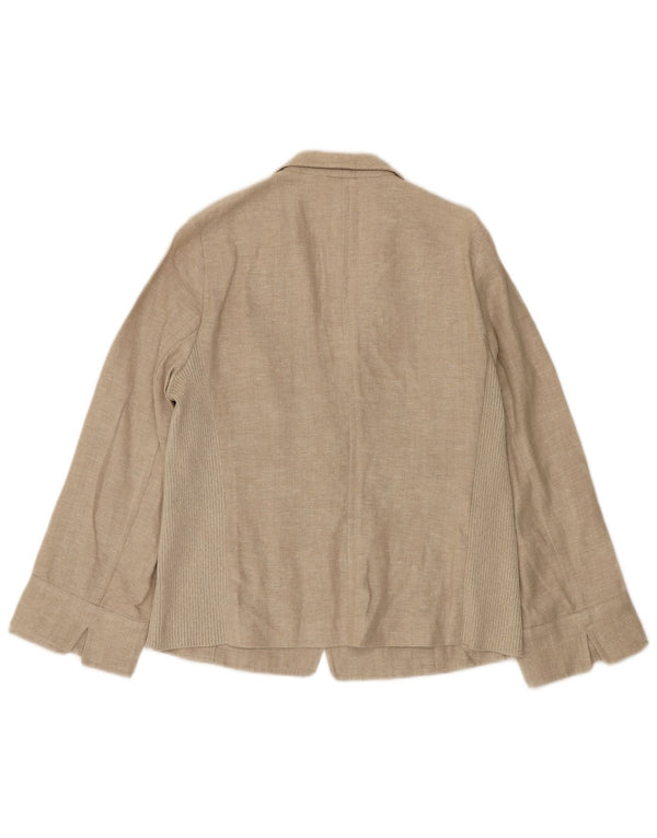 Paolo Tonali Jachetă Blazer Femei 1 Buton UK 12 Medium Bej In