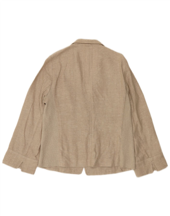 Paolo Tonali Jachetă Blazer Femei 1 Buton UK 12 Medium Bej In
