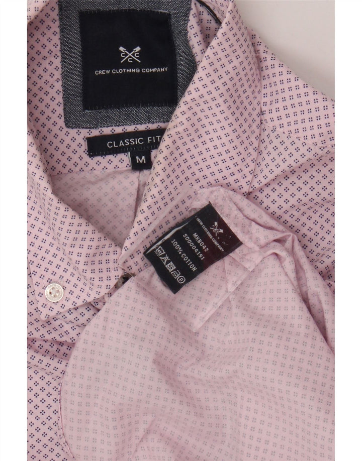 Crew Clothing Cămașă clasică pentru bărbați, bumbac cu pete roz mediu