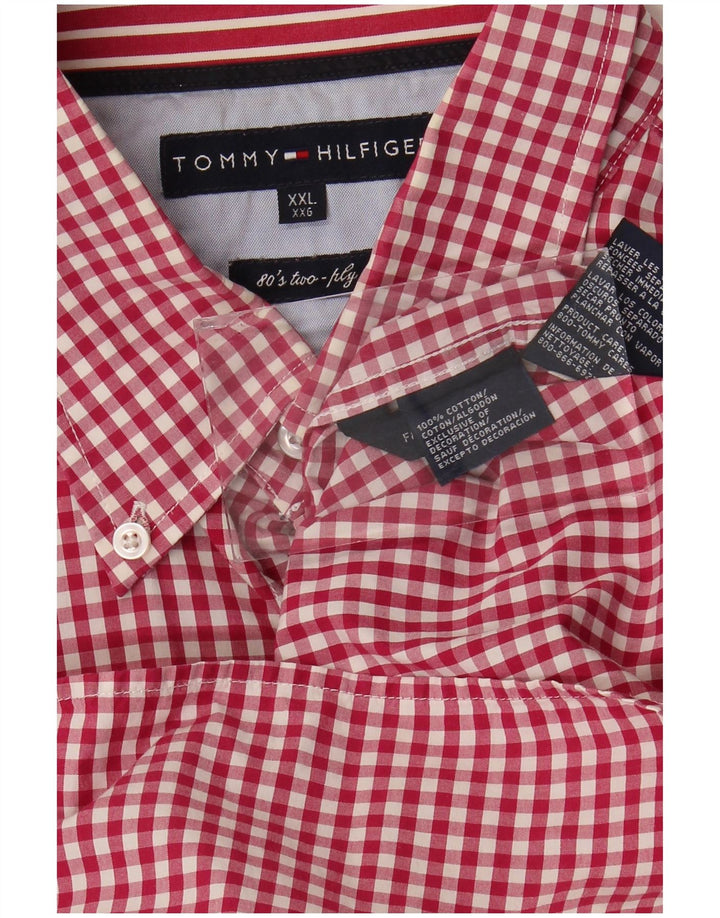 Cămașă Tommy Hilfiger pentru bărbați 2XL, bumbac vichy roșu
