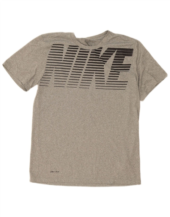 Tricou grafic Nike Dri Fit pentru bărbați Top Medium Gri Poliester