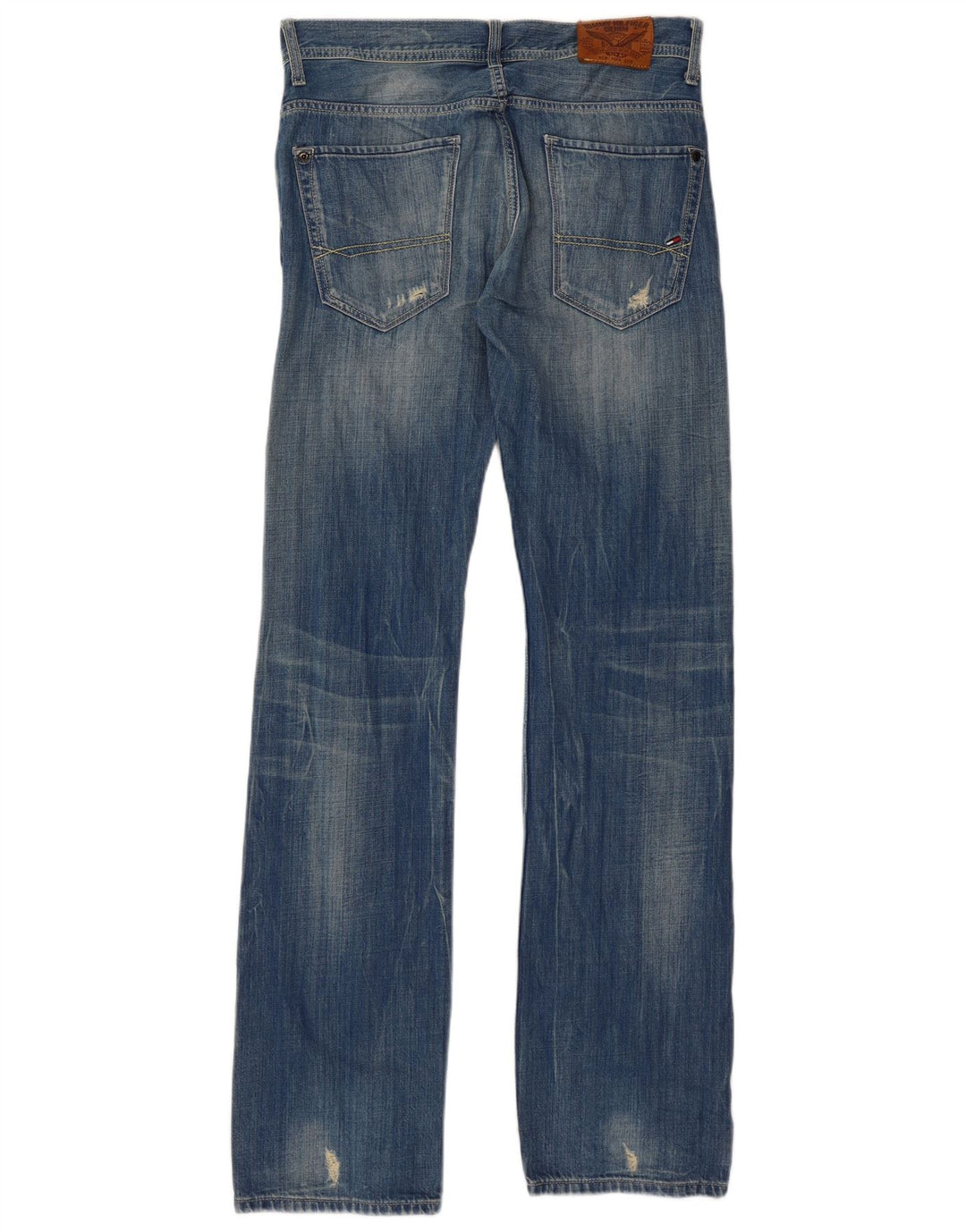 Blugi drepți distressed pentru bărbați Tommy Hilfiger W32 L34 albastru